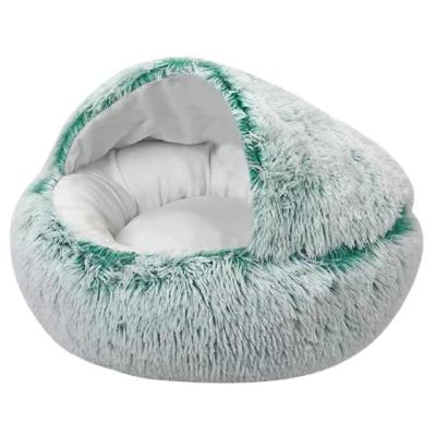 China Wholesale Soft Pet Beds Luxury Plush Pet Cat Dog Beds Woven Pet Stocked Bed Manufacturer for sale