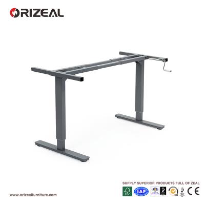 China ORIZEAL Manual Crank Adjustable Foldable Height Adjustable Sit Stand (Height) Desk for sale