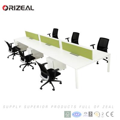 China Strong Modern Office Bench Furniture Modular Wearability Partition For 6 Person for sale