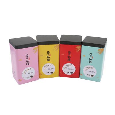 China Household Products Food Grade Candy Metal Packaging Tin Can Rectangular Container Tea Tin Box for sale