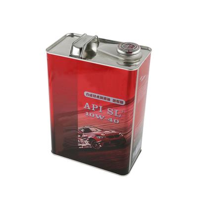 China OEM Acceptable Custom Lubricating Oil Tinplate 4L Lubricating Oil Jerrycan for sale