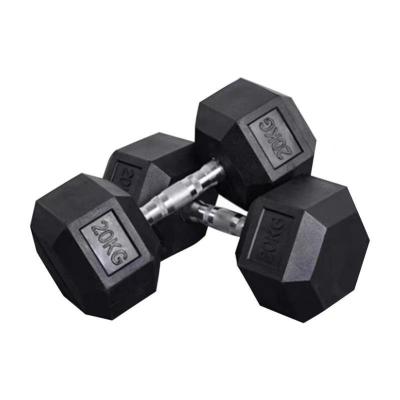 China Weight Gym Equipment Fitness Dumbbells Set China Low Price Weightlifting Fitness Gym Fitness Equipment Round Head Rubber Hex Dumbbell for sale