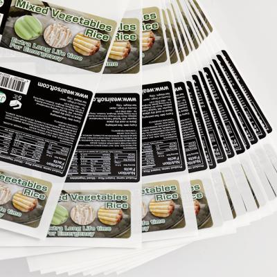 China Waterproof Qualify Supplier Private Adhesive Label Custom Ice Cream Food Labels Die Cut Flat Sheet Stickers for sale