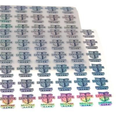 China Custom Holographic Reflection Rainbow Holographic Stickers Labels, Laser Hologram Adhesive Prismatic Sticker for sale