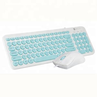 China Retro Wired Mouse Wired Keyboard Wired Keyboard and Mouse Set Desktop Keyboard and Mouse Set for sale