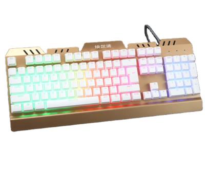 China 2019 hot selling numeric keypad blacklight keyboard has 7 color illuminated aluminum breathing cable mechanical keyboard for gaming for sale