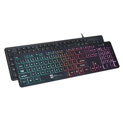 China Quadrate Plug and Play Soft Keys Backlit Rainbow USB Wired Keyboard for sale