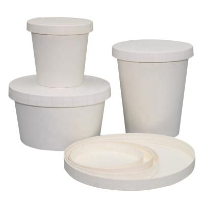 China Biodegradable Custom Food Cup Noodle Packaging Containers Noodle White Paper White Paper Hot Soup Bowls for sale