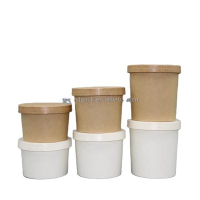 China Gobest Food Grade Soup Cup Recyclable Leakproof Disposable Paper Soup Bowl With Custom Printing for sale