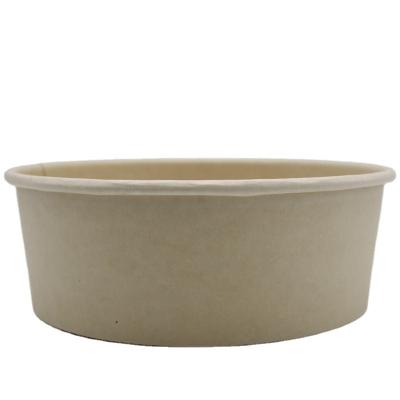 China Bamboo Disposable Food Container Bowls Disposable Paper Salad Bowl With Lid for sale