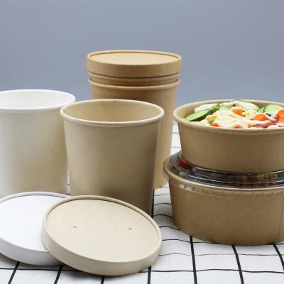 China Lunch Biodegradable Customization Takeaway Box Leakproof Soup Bowl Paper Cups Wholesale Paper Food Containers With Lid for sale