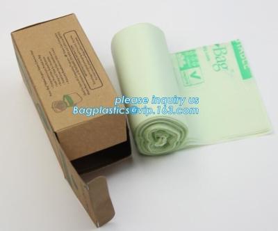 China Eco friendly biodegradable plastic compostable garbage bags on roll, Compostable Disposable Colored Plastic Garbage Bag for sale