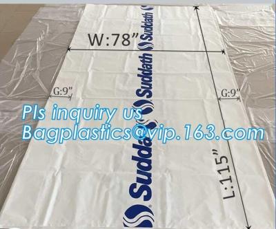 China pe bag pallet cover plastic bag sqaure bottom bag, 54 x 44 x 96