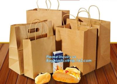 China Custom printed kraft paper bags food grade with window bread packaging paper bags,Custom kraft breakfast pastry packagin for sale