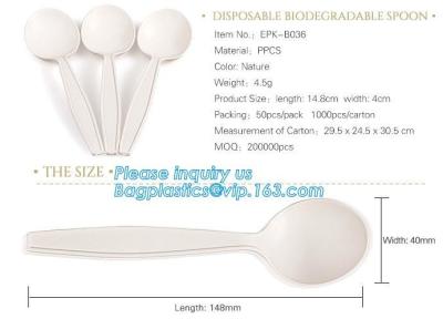 China factory direct biodegradable corn starch 5 inch dessert spoon,food grade disposable biodegradable corn starch spoon pac for sale