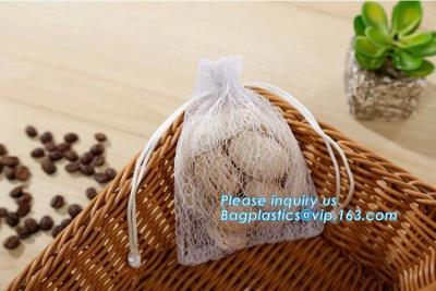 China china factory promotional white cotton nylon mesh drawstring raschel bag for dry fruit storage, nylon mesh bags, bagease for sale