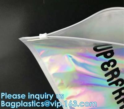 China Metallized mailer pac Hologram Shiny Foil Glamour Holographic Mailers Metallic Mailer Apparel garment clothes Packaging for sale