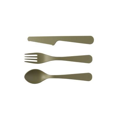 China PLA Flatware 100% Heavy Compostable Biodegradable Cutlery Set Kids Knife Fork And Spoon for sale