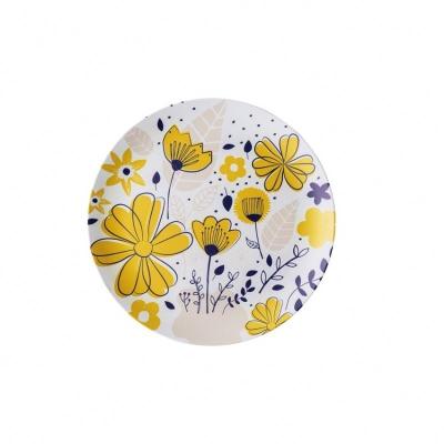 China Sustainable PLA Cutlery Biodegradable Hot Sale Small Round Dish Size With Pattern Decal for sale