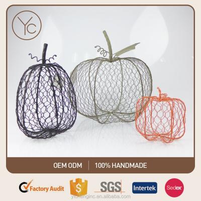 China 100% handmade; 2016 Simple And Light Halloween Decoration Best Selling Decorative Metal Wire Pumpkin for sale