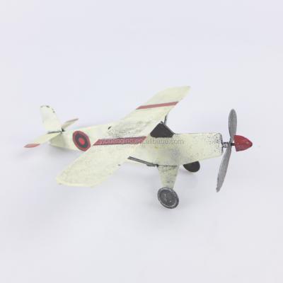 China 100% Handmade Vintage Retro Iron Glider Biplane Biplane Gift Metal Christmas Ornaments 2019 For Kids Toy Home Bar Cafe Desktop Decoration for sale