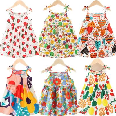 China Anti-wrinkle baby clothing manufacturers summer high quality casual cute style cotton baby princess sleeveless dress for sale