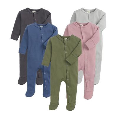 China Cozy Baby Clothes Manufacturer Custom Floral Flutter Sleeve Baby Clothes Zipper Solid Infant Pajamas Tank Top Infant Bamboo Romper for sale