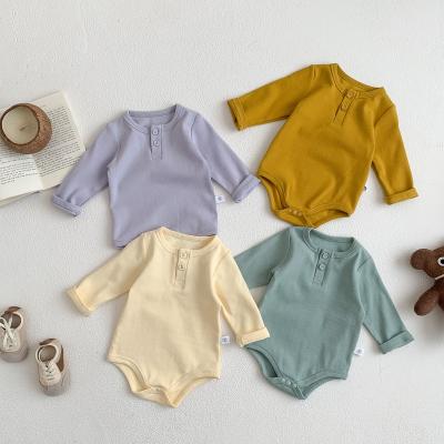 China Cozy Baby Clothes Boy Ribbed Girls Spring 100%Cotton Sleep Onesie Sleep Suits Customized Newborn Baby Rompers Jumpsuit for sale