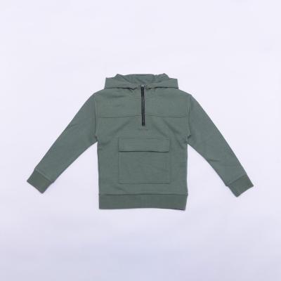 China OEM Breathable Autumn/Winter Boys Green Hoodie Jacket For 4-14 Years Kids for sale