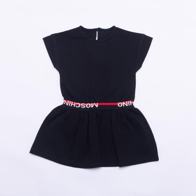 China OEM Washable Kids Clothes Girl Dress Solid Color Black For 4-14 Years Old Kids for sale