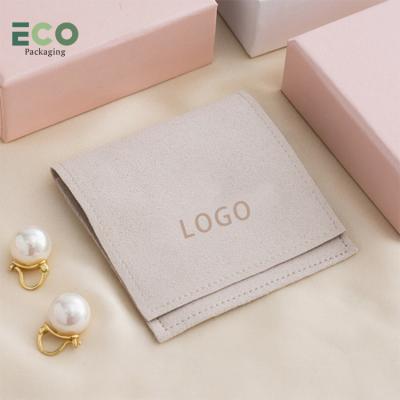 China Jewelry Packing Wholesale custom ring earring pendant bracelet necklace velvet suede microfiber jewelry pouch for sale