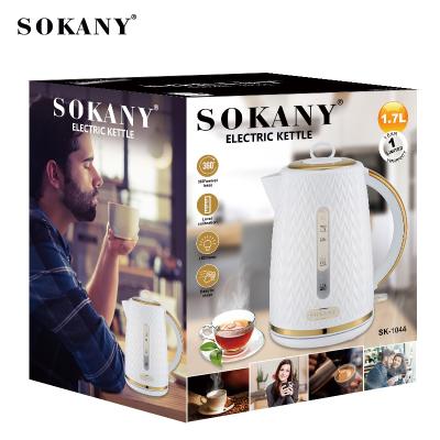 China Sokany Cordless Home Appliance Quick Boiling Water Kettle Stainless Steel Cordless Electric Kettle for sale