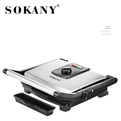 China New 2 Slice Mini Portable Grill Zogifts SOKANY Panini HOME Electric Indoor Panini Grill and Press for sale