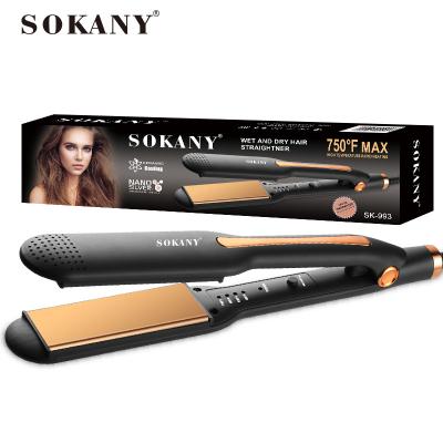 China SOKANY 2022 Professional Household Direct Selling Flat Iron Ceramic Steam Hair Straightener For Hair Curling Iron for sale