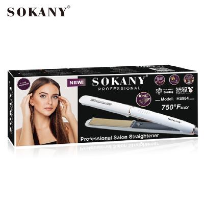 China Household SOKANY 2022 Mini Cordless Steam New Design Professional Led Automatic Hair Straightener Flat Iron Display Curling Iron Cream for sale