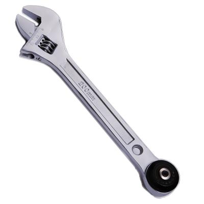 China Carbon Steel Max Manufacturer Stamped Chrome Vanadium Steel Adjustable Open End Wrench 2 in 1 Ratchet Wrench Quick Release for sale