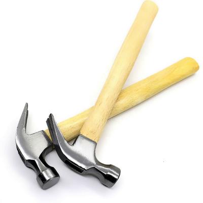 China Nail hammer OEM factory milled wooden handle martillo nail tool wooden claw hammer for sale