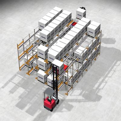 China Corrosion Protection Customized Shuttle Rack System Selective Four Way Automated Radio Racking for sale