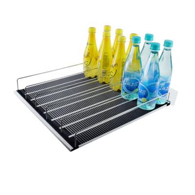 China Widely used for Dairy Products Gravity Roller Pusher Rack Auto Sliding Shelf for Fridge Freezer Supermarket Cooler Display Shelves for sale