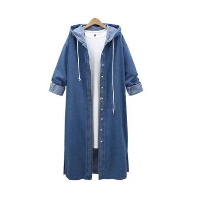 China MS076 Europe Stars Autumn Series Hoodie Long Denim Windproof Blazer For Women for sale