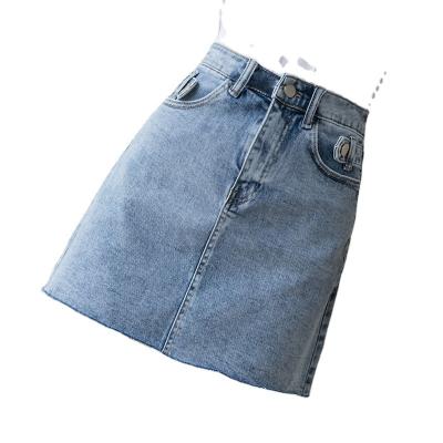 China Teen Skirts Girls Beauties New Women Youth Breathable Denim Skirts One Line for sale