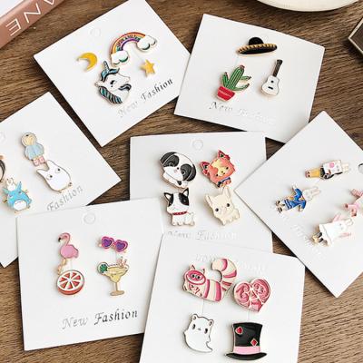 China Kawaii Alloy Punk Badge Set Girl Cartoon Pin Clothes Decoration Creative Brooch Badges Backpack Pins Cute Gifts for sale