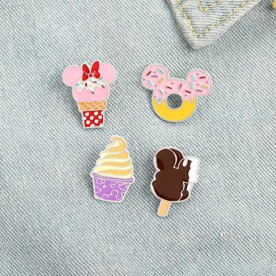 China Cartoon Donut Brooch Pins Metal Pins Cartoon Donut Brooch Ice Cream Enamel Pins Pin Woman Badges Backpack Gifts Metal Brooches Apparel Badge For Women for sale