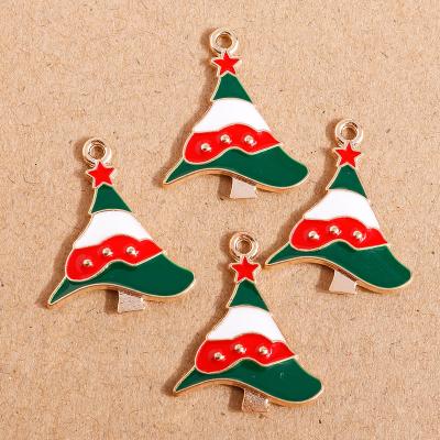 China TRENDY 10pcs 21*26mm Christmas Tree For Jewelry Making Alloy Enamel Star Charms Pendants Fit Necklaces Earrings Bracelets Crafts for sale