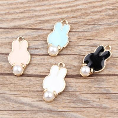 China 10pcs FASHIONABLE Abstract Bunny Oil Drop Charms for Jewelry Making Earring Bracelet and Necklace Pendant Charm for sale