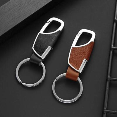 China New Men Women Classic Leather Metal Waist Key Chain Fashion Best Gift Key Ring Hanging Jewelry for sale