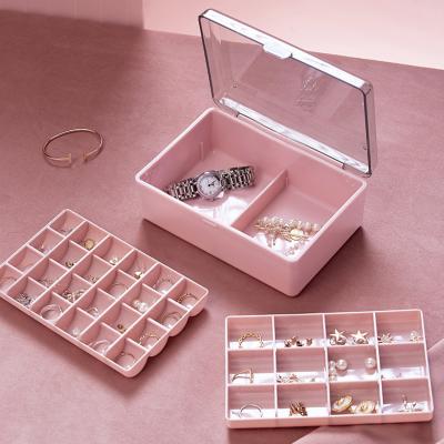 China Three-Layer Plastic European Jewelry Display Storage Box Large Space Rack Jewelry Packaging And Display Supplies for sale