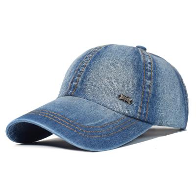 China breathable & Low Profile Vintage Washed Waterproof Cotton Baseball Cap Mens Womens Denim Dad Hat Adjustable Trucker Style for sale