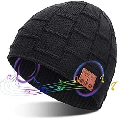 China breathable & Music Waterproof Men And Women Thick Warm Woolen Skull Knitted Hat for sale