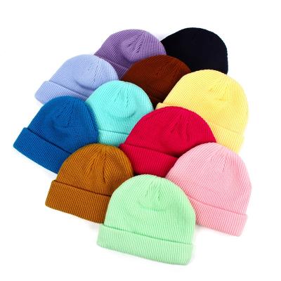 China breathable & Waterproof 19 Colors Outdoor Knitting Keep Warm Unisex Knockdown Men Ski Cap Women Skull Hat Beanie Elasticity Hip Hop Short for sale